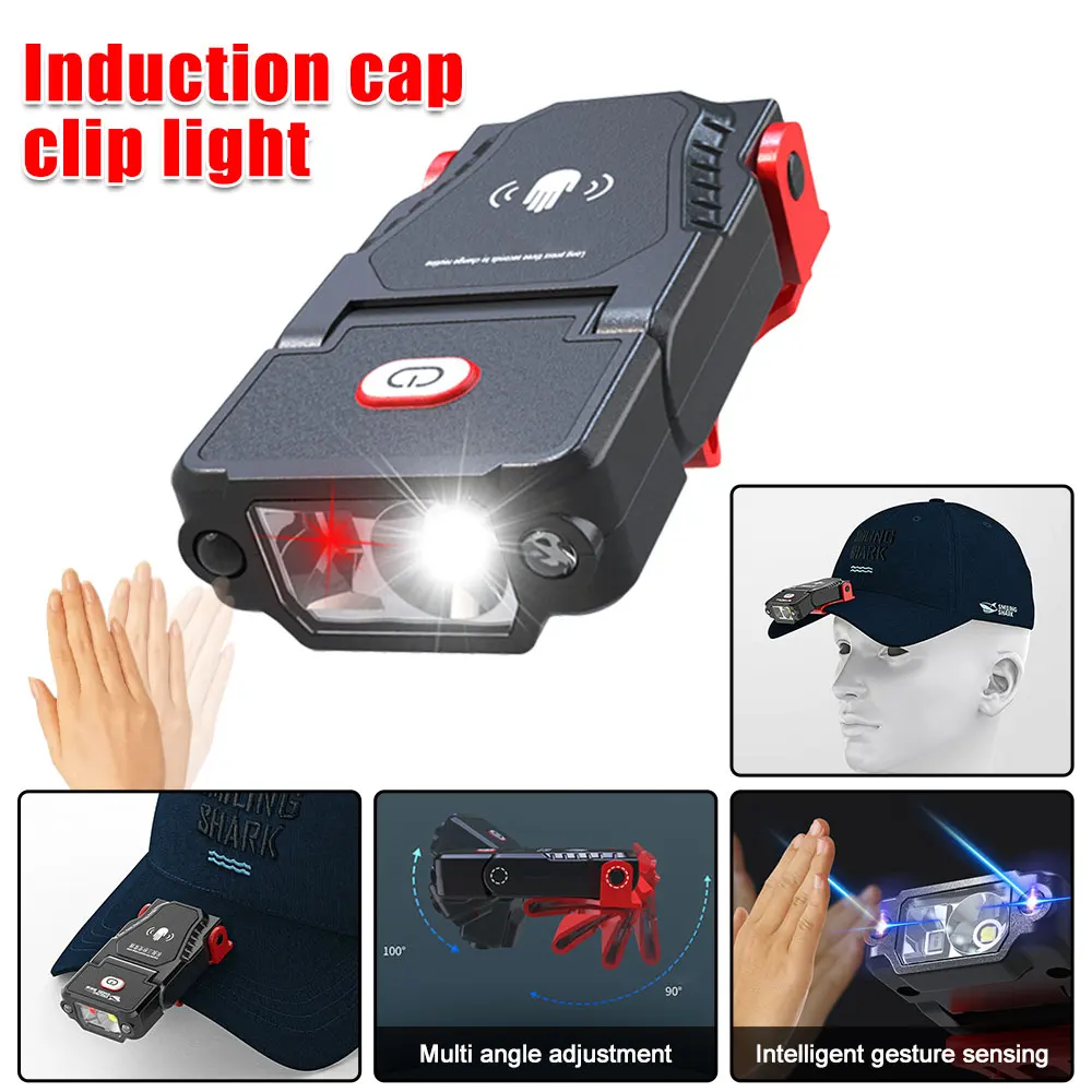 

캠핑용품 LED Sensor Headlamp Super Bright Hat COB Clip Light Fishing LED Headlight 300mah USB Rechargeable CAMP TENT Headlight