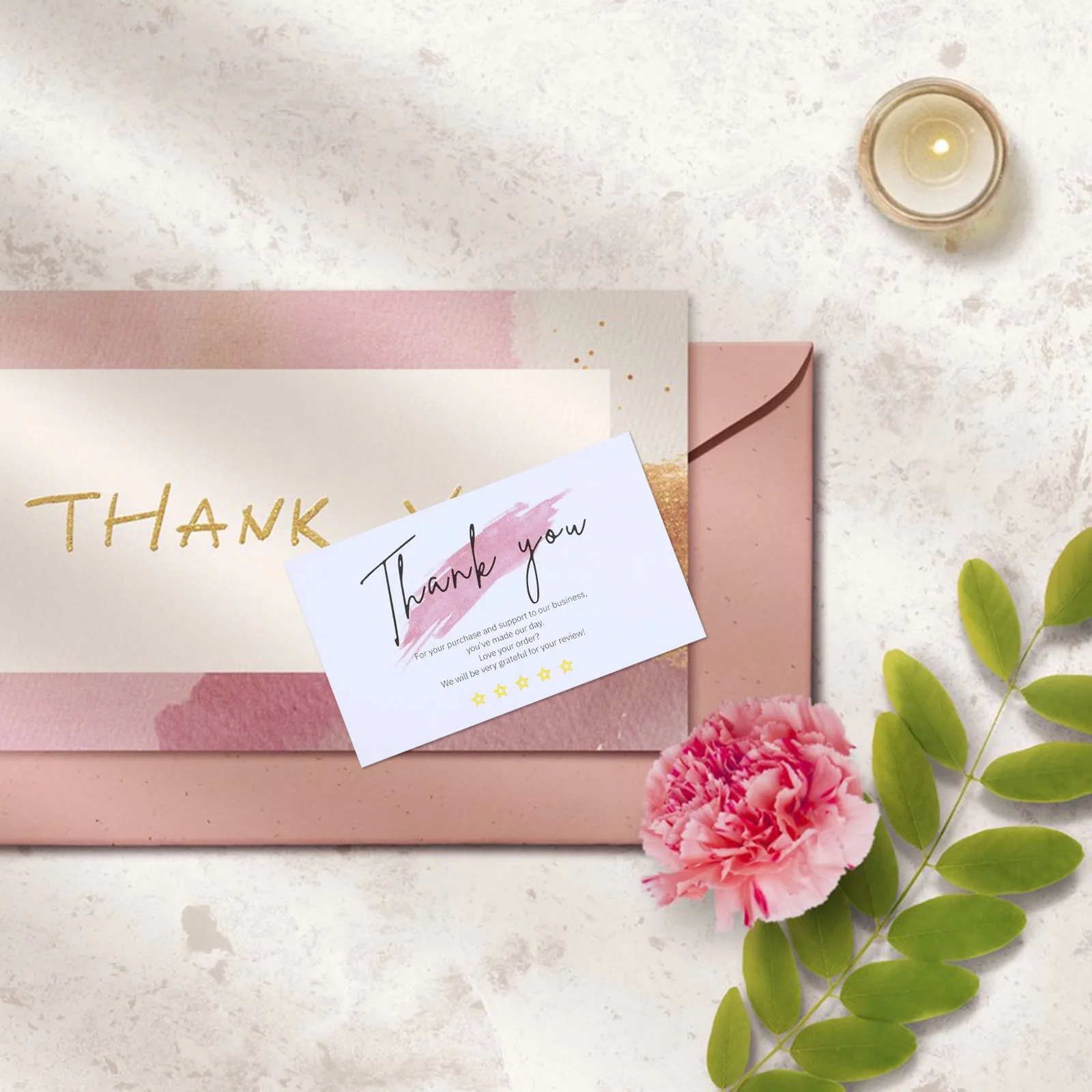 

60pcs White Thank You Cards Order Acknowledgment Tags for Small Business Gift Packing Cute Chic Simple Design