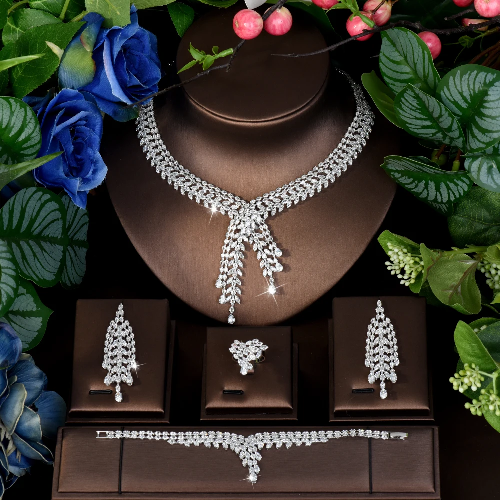 Colorido resistente deslumbrante conjunto de traje feminino colar brincos anéis jóias de noiva festa casamento saudita presente do feriado M-578