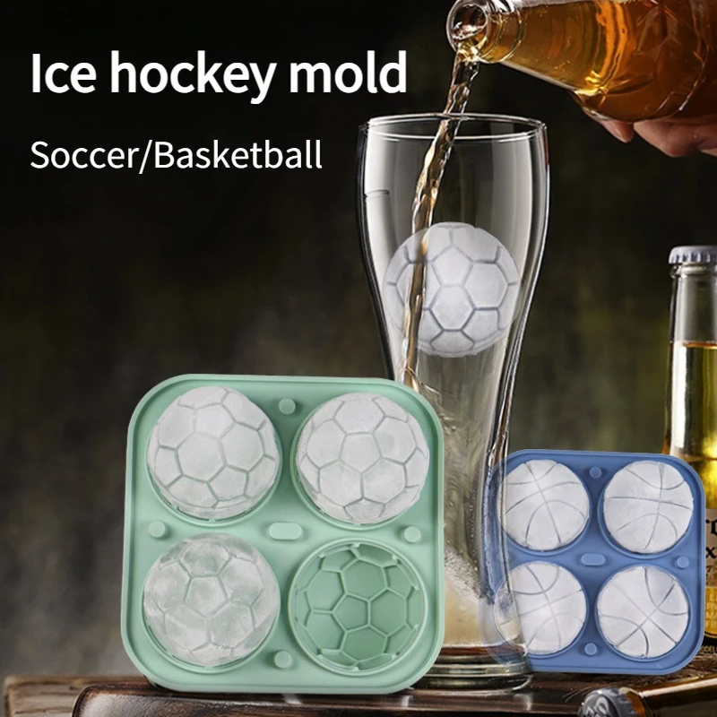 Große Eiswürfelform Runde Eisformen Fußball- & Basketball-Formen Leicht zu Lösende Silikonformen Geeignet für Whiskey-Getränke