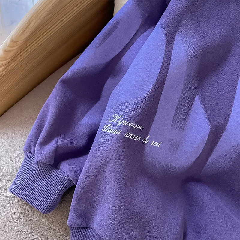 Boys Hoodies Sweatshirts Cotton Tops Outwear 2024 Purple Spring Autumn Kids Sport Uniforms Children\'s Clothing