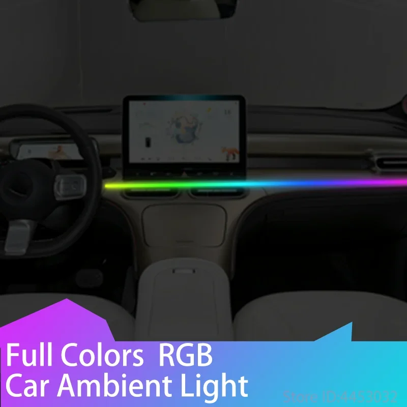 For Smart w450 1 3 fortwo forfour Car LED Ambient Light Dashboard Lights RGB Hidden Lamp 64 colors USB App Remote Control 1.1m