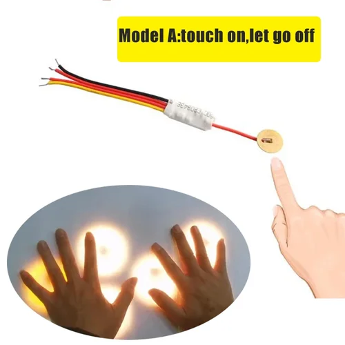 Imagen 2 del producto MINI interruptor de sensor táctil 3,7-24 V 2,5 A, control táctil de modo dual, para luz LED/nivel de agua, panel de plástico/vidrio de 4 mm