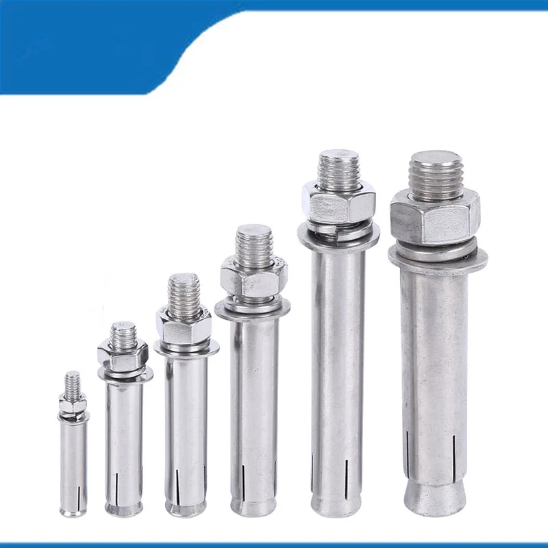 High Quality M6  M8  M10 4-2PCS Expansion Bolt 304 Stainless Steel Sleeve Anchor Bolts for Brick Wall Concrete