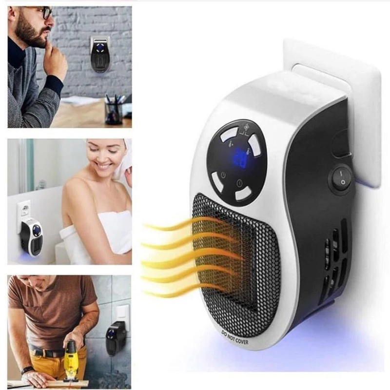 Wall Outlet Portable Heater Plug In Electric Mini Desktop Electric Heater Portable Electric Fan Heater