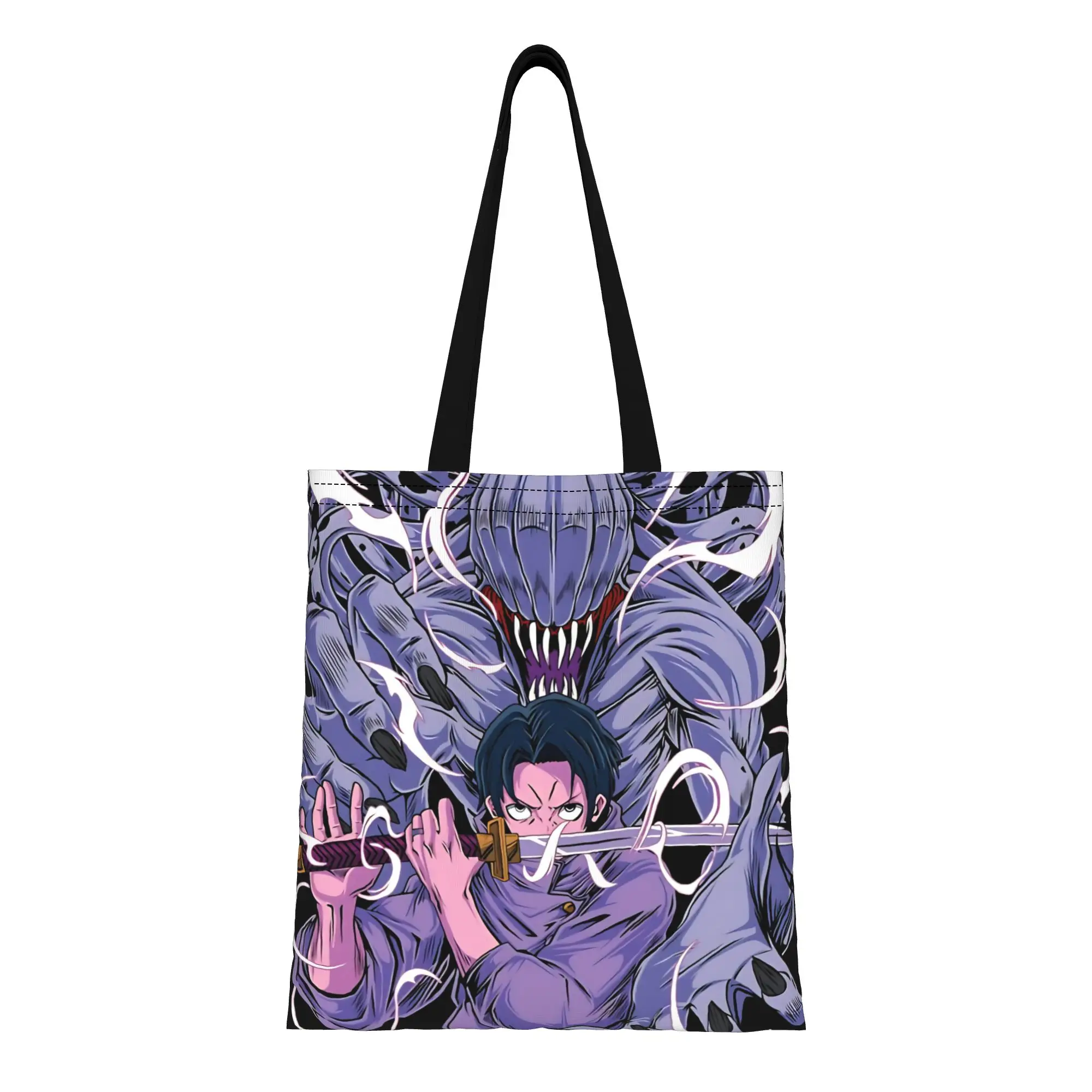 1 Stück Okkotsu Yuta und Rika Orimoto Anime-Fan Jujutsu Kaisen Canvas-Tragetasche, perfekt zum Einkaufen und für den persönlichen Gebrauch, tolles Geschenk