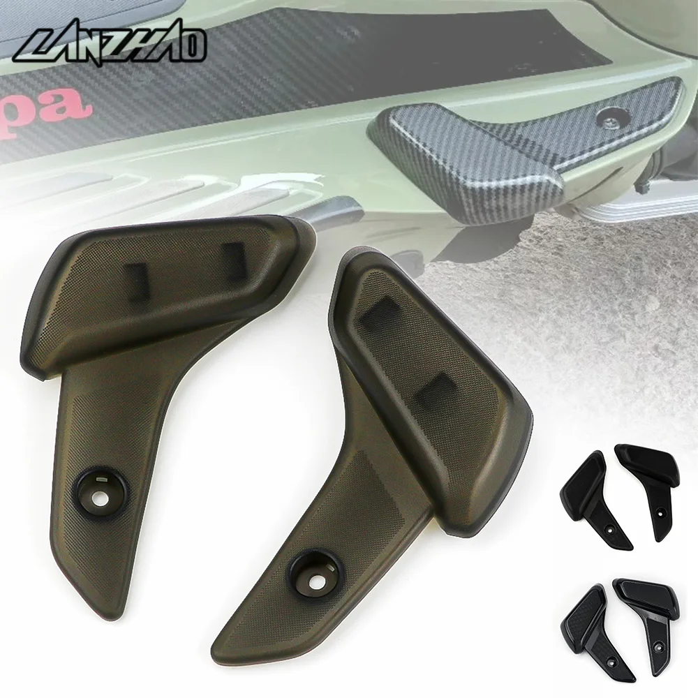 For Vespa Sprint Primavera 50 125 150 Scooter Rear Passenger Foot Step Plastic Pad Pedals Cover Accessories Carbon Black Smoke