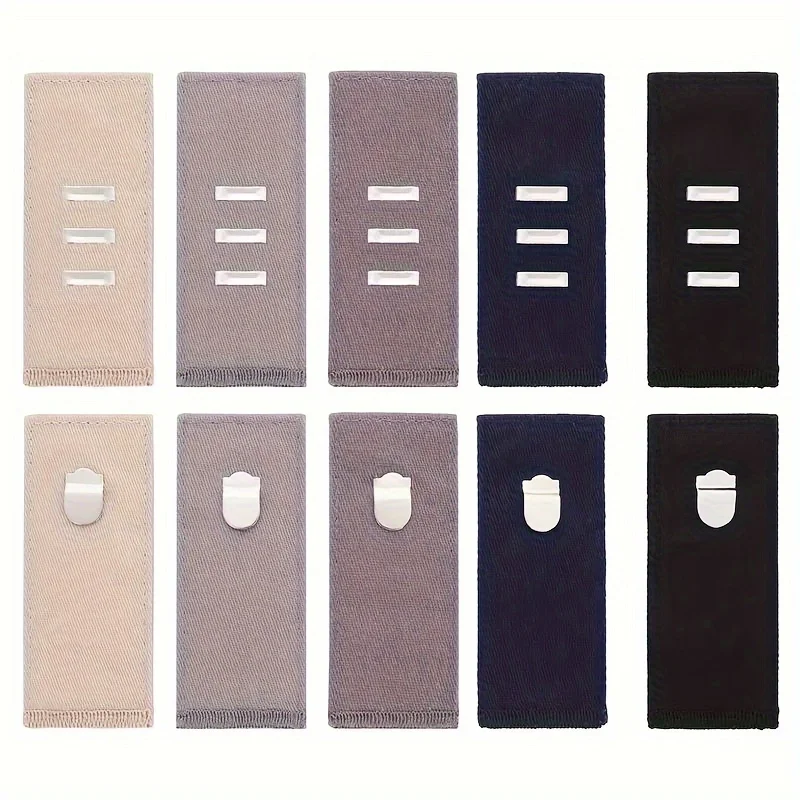 

Регулируемый удлинитель ремня из 5 штук с металлическим крючком — узкий усилитель джинсов и юбок, черный/белый