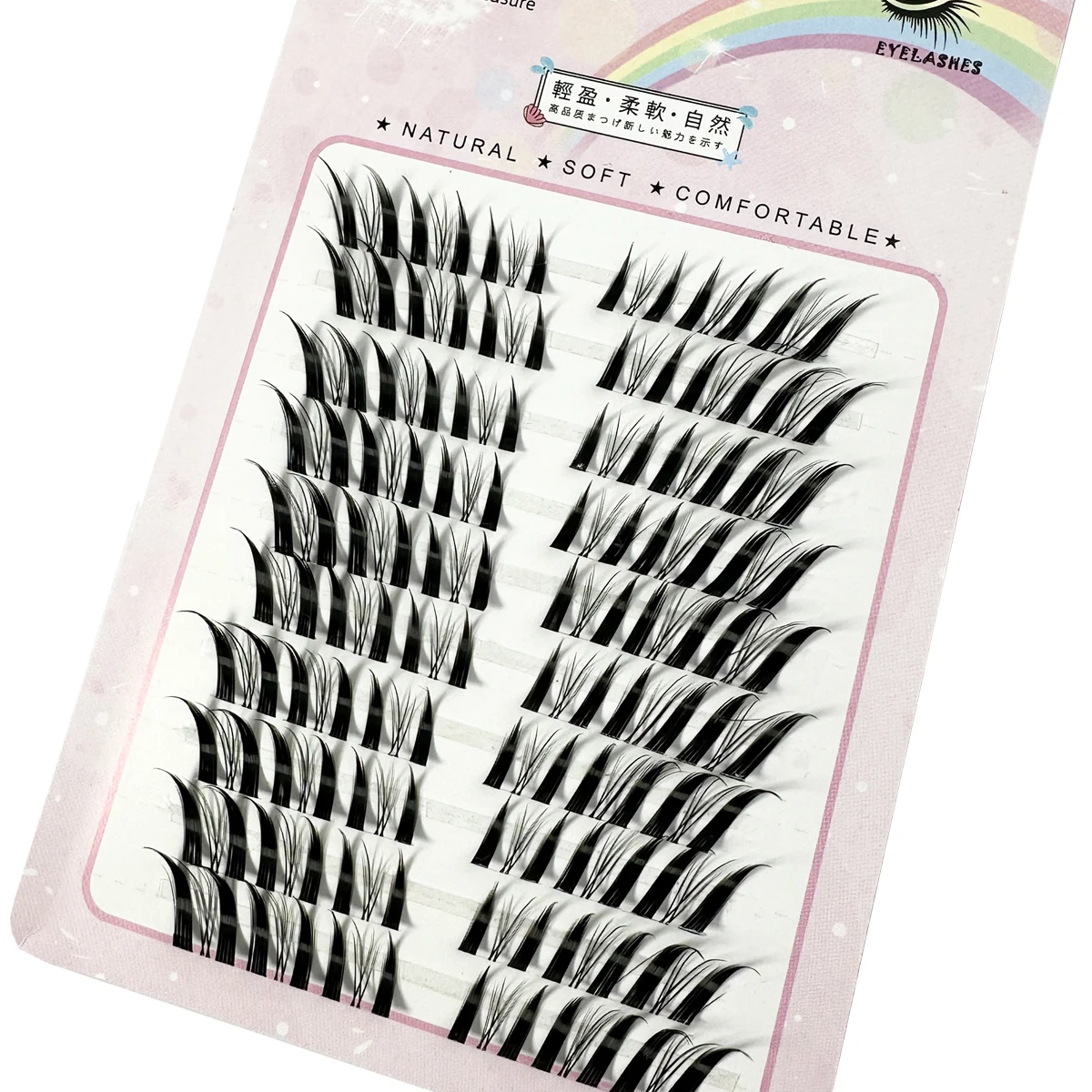 10 Reihen segmentierte Wimpern Fox Fairy C Curl 60 Stück individuelle Anime-Wimperncluster für Party DIY falsche Wimpernverlängerung