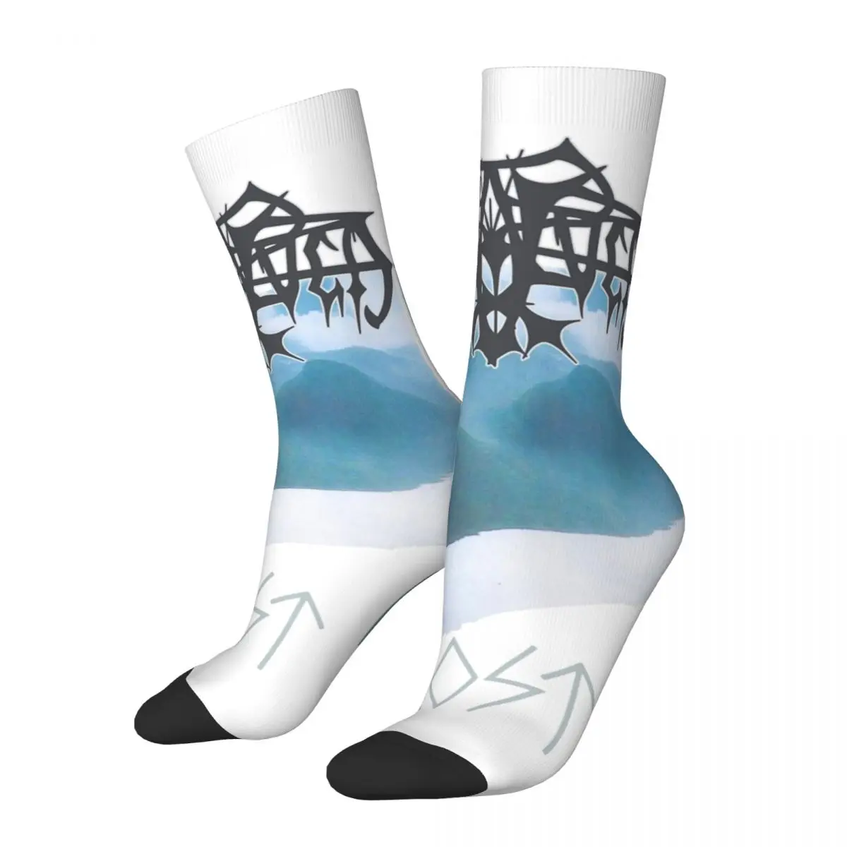 Черные металлические Графические футболки с изображением шероховатой морозной ленты, мужские и женские короткие носки, теплый подарок на день рождения