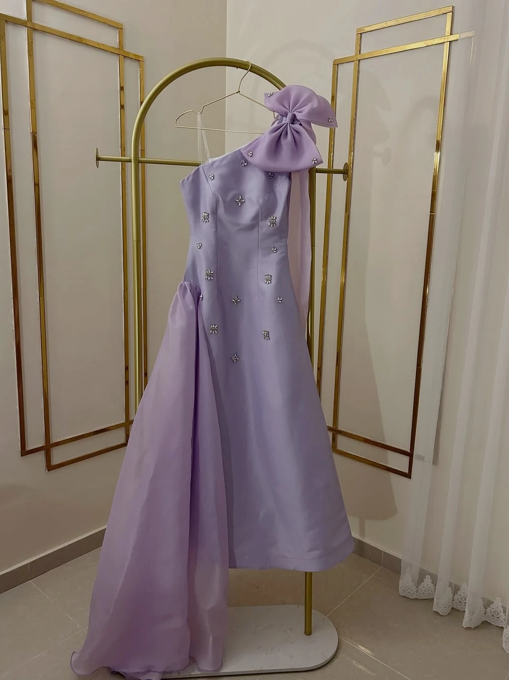 

Oisslec Dress Elegant Vintage Sweet Lilac Bow Crystal Princess New Customized Formal Occasion Prom Dress Evening Party Gowns