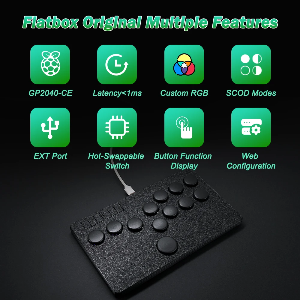 Flatbox Stickless Arcade Stick Controller für PC Pico Mini Style Hot SWAP Kailh Hitbox Fightstick für PS4/PS3/Schalter