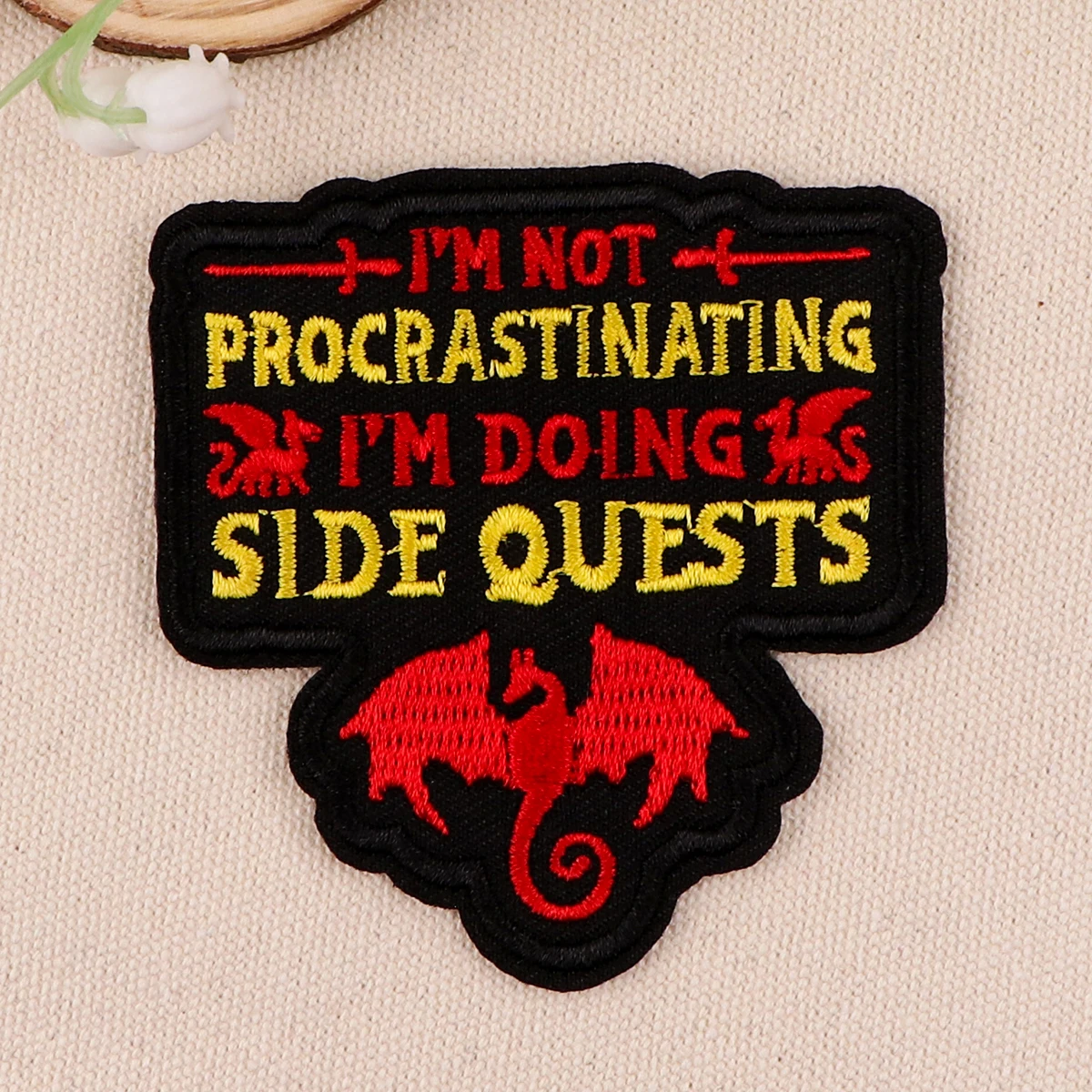 Dragon Patches For Clothing Game Quotes Patches Appliques Iron on Badges Clothes Stickers DIY Sewing Embroideriy Stripes