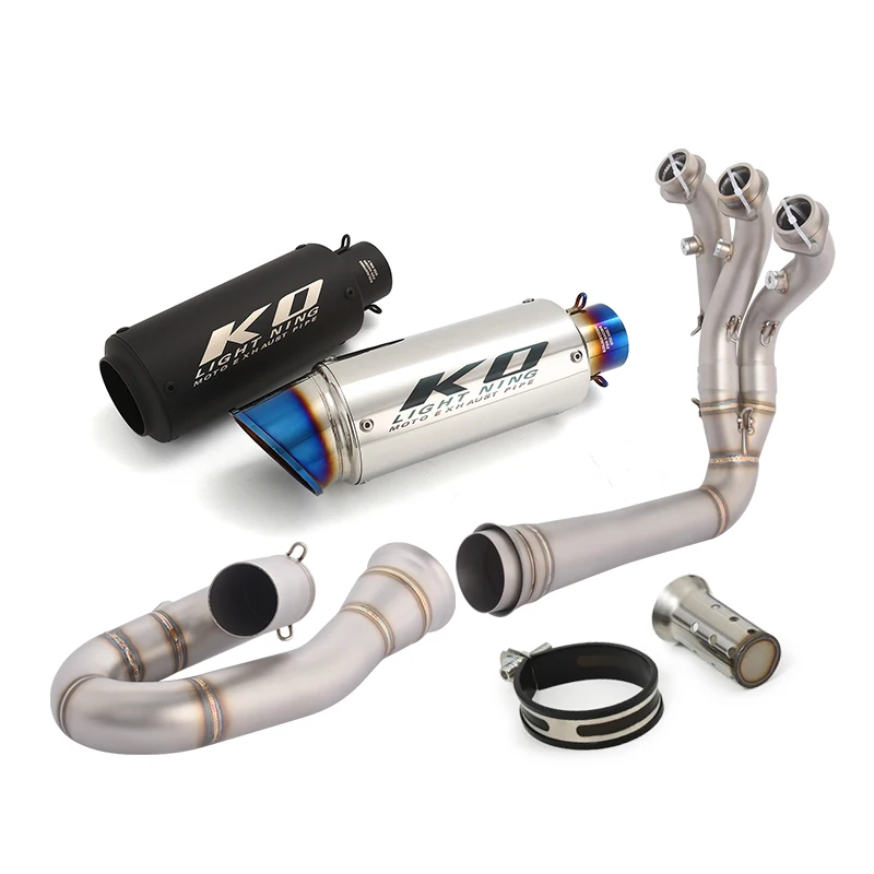 

Slip On For Zontes 703RR 2024-2026 703R 2025-2026 Complete Exhaust System Header Mid Link Pipe Muffler Tips Stainless Steel