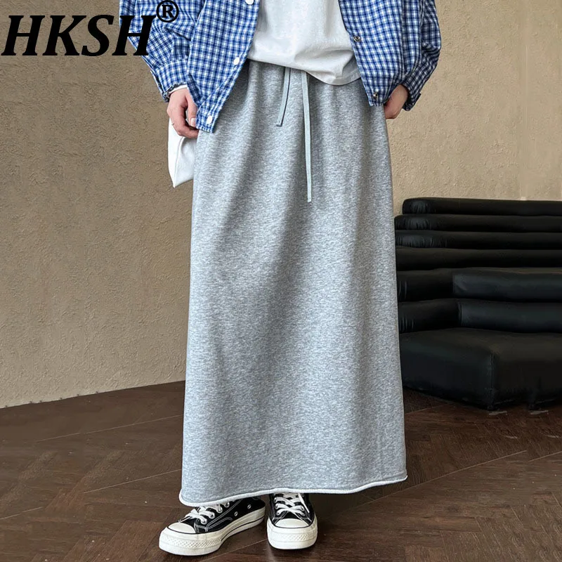 Spódnica damska HKSH Luxi Fashion, codzienna, o luźnym kroju, w kształcie litery A, z podwiniętym brzegiem, wyszczuplająca, z elastyczną talią, idealna na jesień, model HK11735