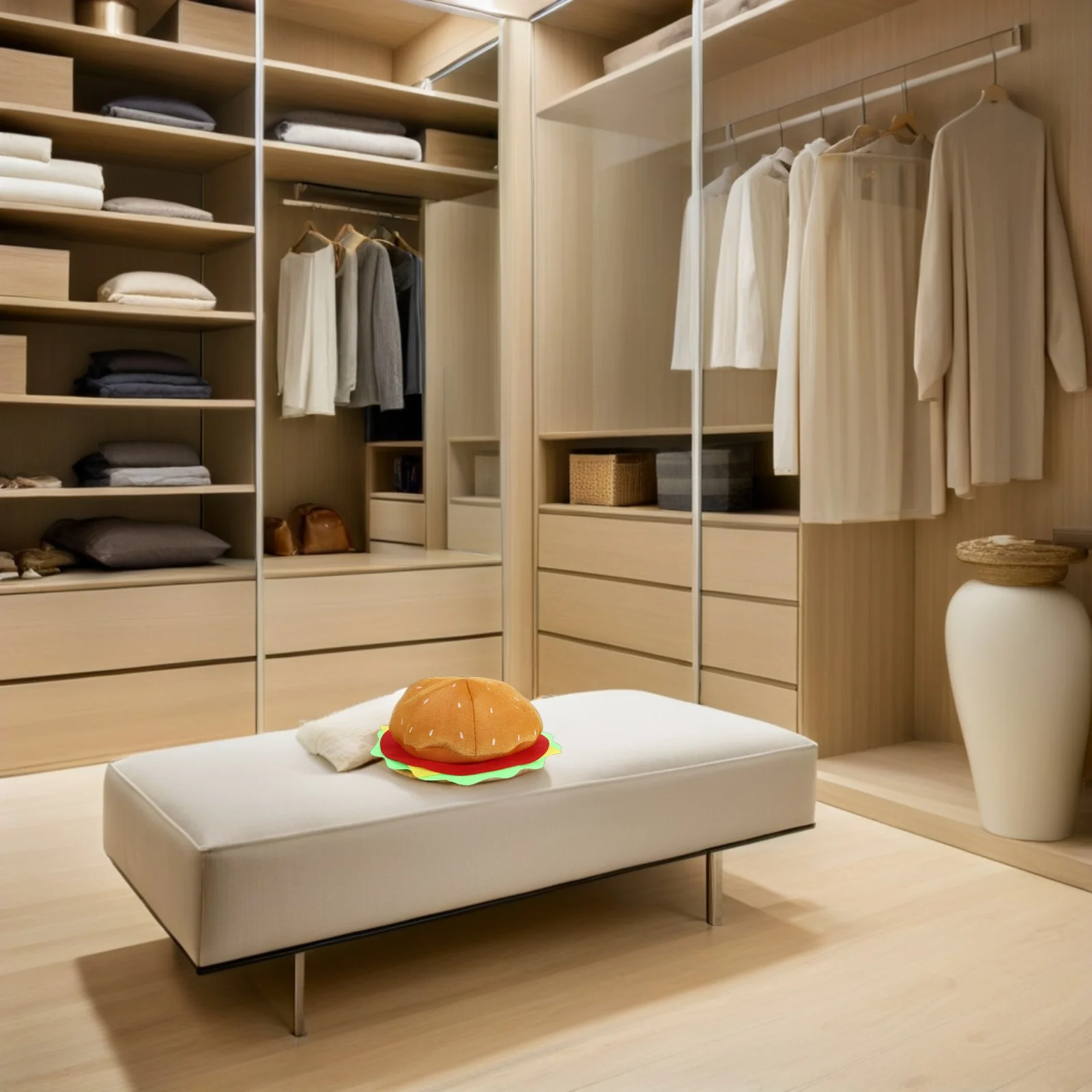 

Burger Hat Stylish Lightweight Comfortable Party Costume Cosplay Decor Festive Headwear Beret Cap Travel Accessory