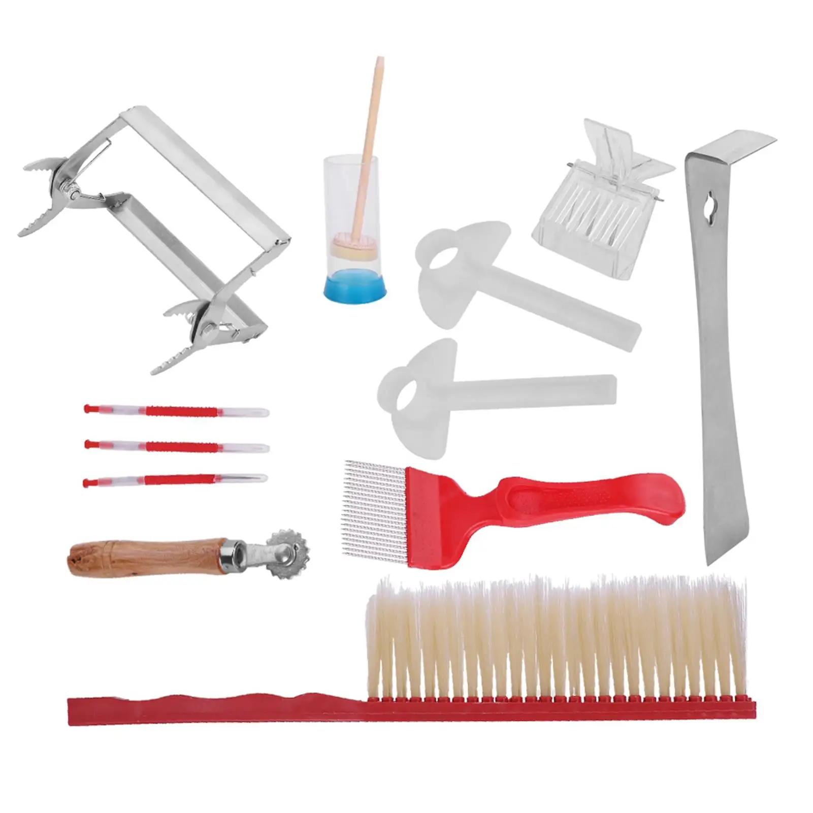 

12Pcs Stainless Steel Beekeeping Tools Kit - Bee Brush, Extracting Fork & More