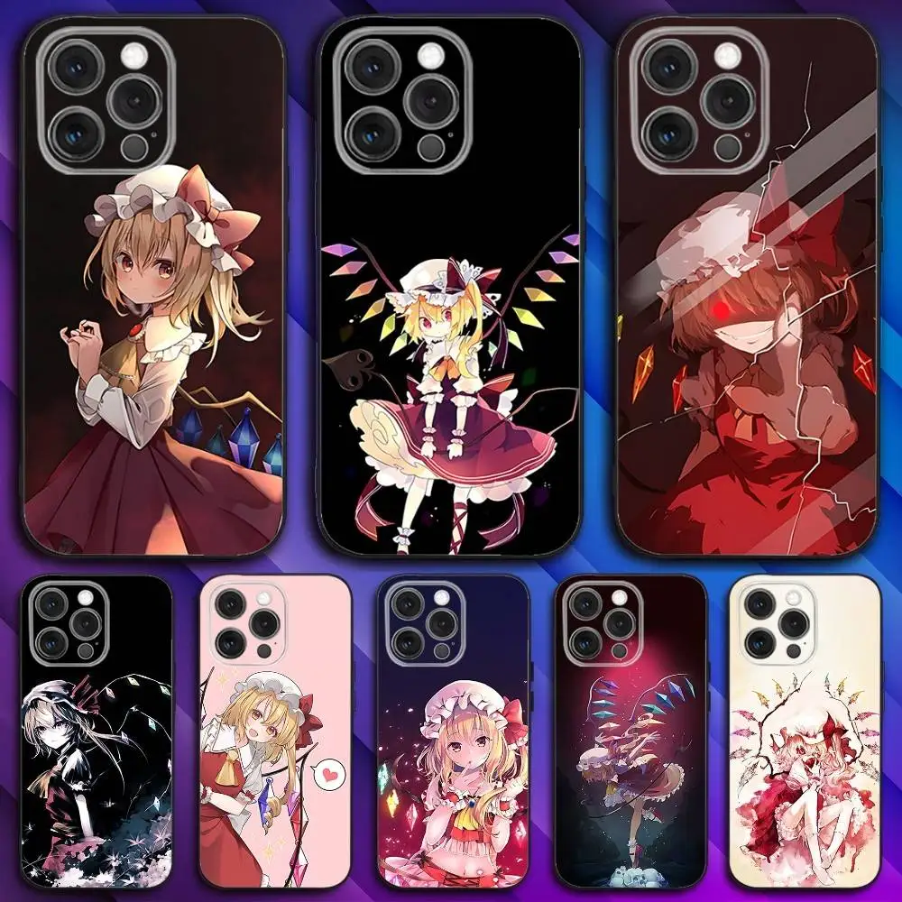 

T-TouHou Project F-Flandre Phone Case For iPhone 17,16,15,14,13,12,11,Pro,Max,Plus,X,XS,SE4,E,Mini,Soft Black Case