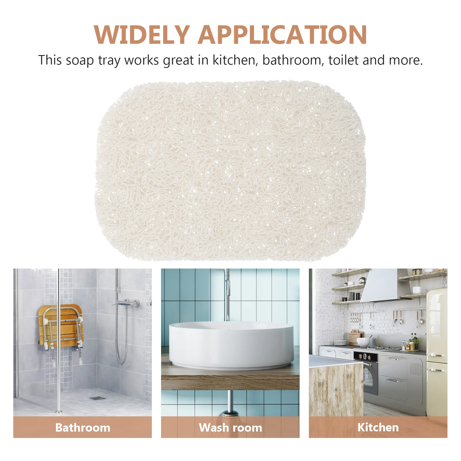 

3 pcs Sponge Box Premium Pu Non-Slip Soap Dish For Bathroom Kitchen Shower Random Color Sponges Soap Saver Tray Holder