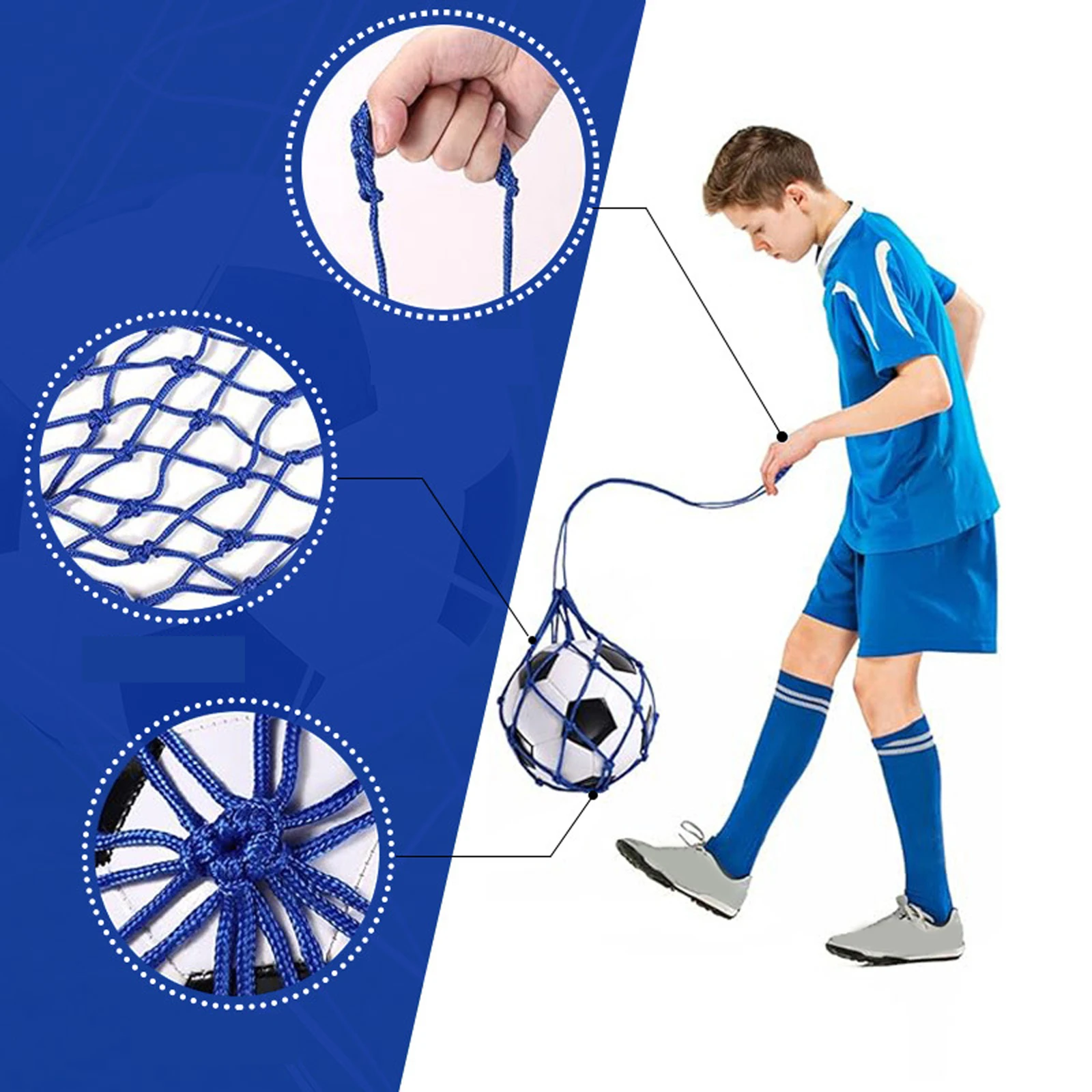 Football Kick Trainer,Soccer Ball Net KICKER,Solo Practice Ball Holder Bag Juggling Trainer for Boys Beginners Control Skills