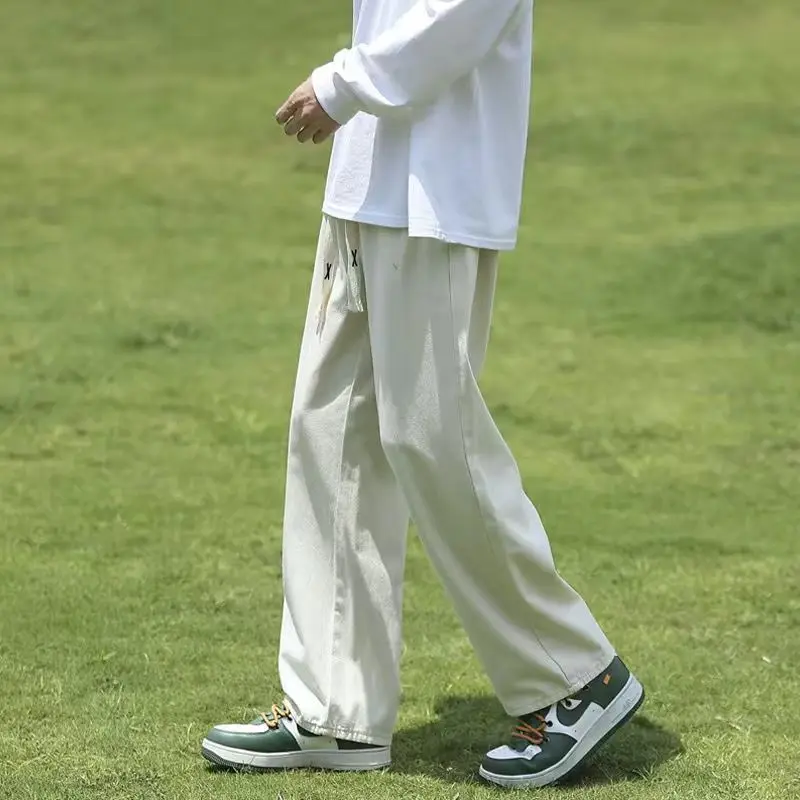 الخريف النمط الأمريكي الرجال السراويل الرياضية اليابانية مستقيم الساق