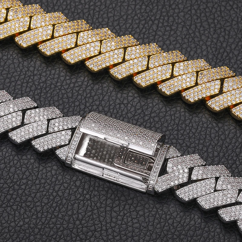 

High Quality 16mm Iced Out Miami Cuban Link Bracelets 925 VVS Moissanite with Brilliant Sparkle