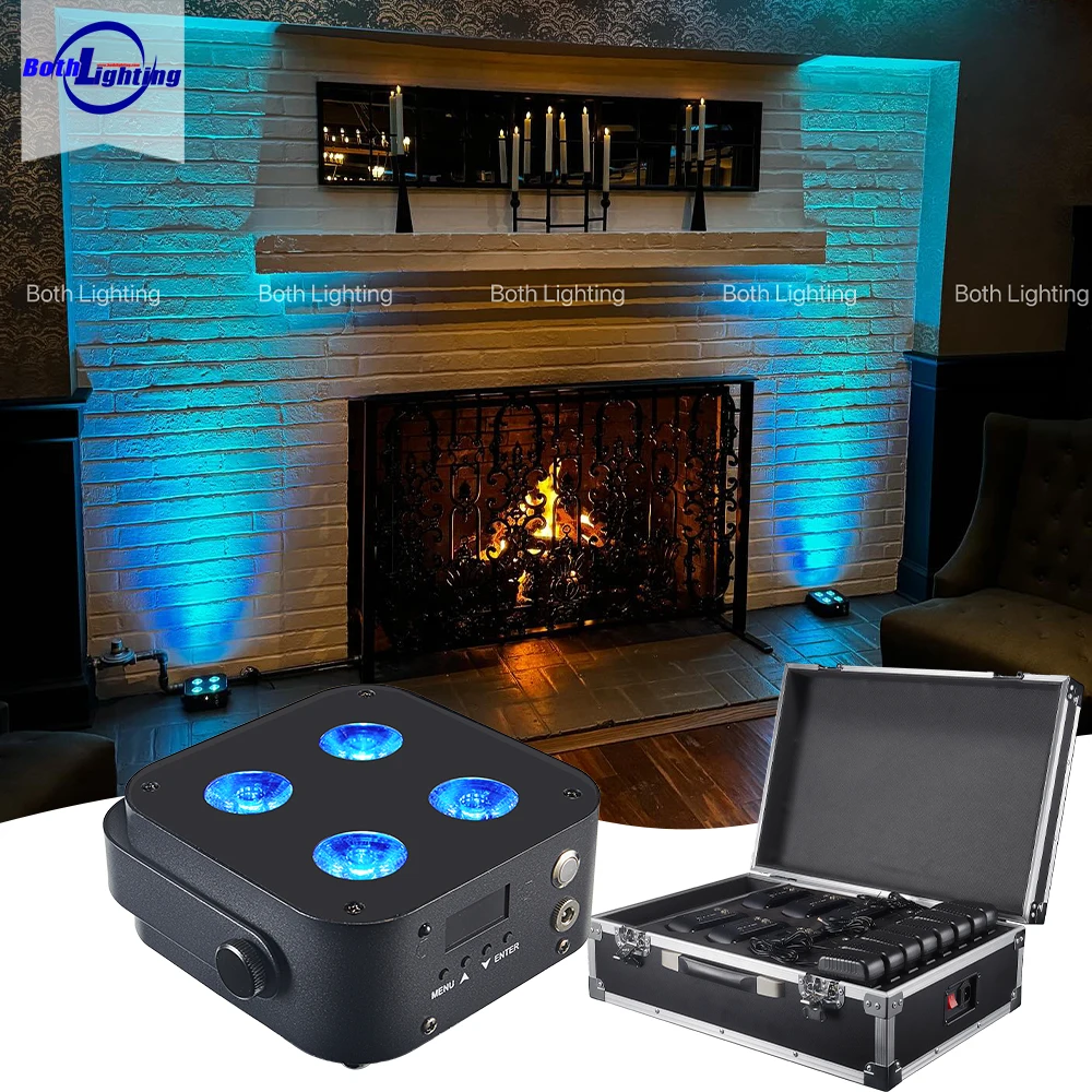 HOT SELL Both IR4 Mini LED 4*12W Wireless Uplights Par Battery Wireless DMX For Lights Wedding DJs Disco Party Event