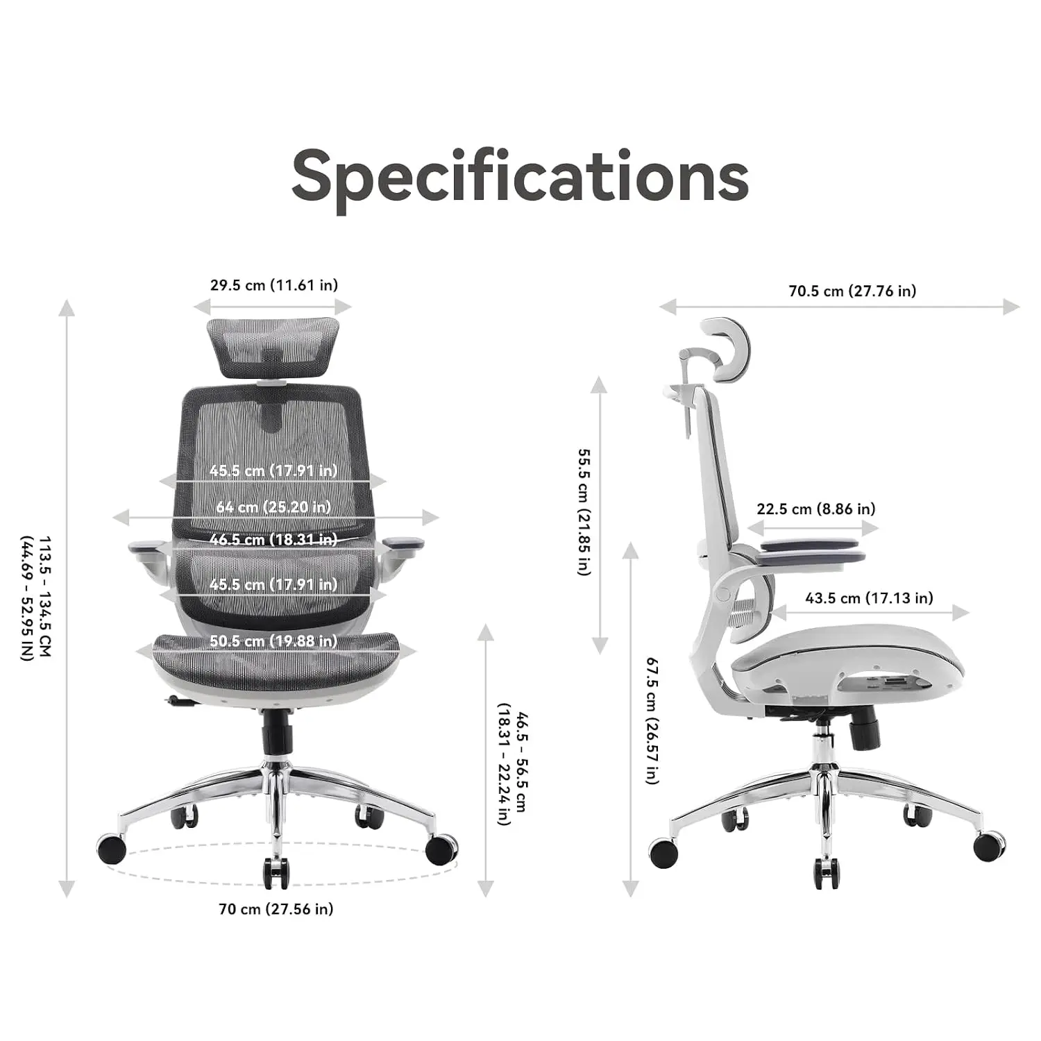 Ergonomic Office Chair Dual Backrest Adaptive Lumbar Support Mesh Desk Chair Home Office Computer Chair, Customized
