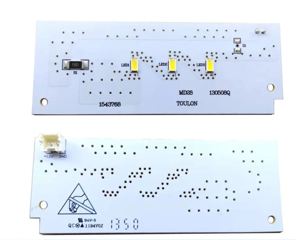 BCD-600WY/A FOR Rongsheng Refrigerator Refrigerated  LED Light board 12V 3 light White line model 1543768