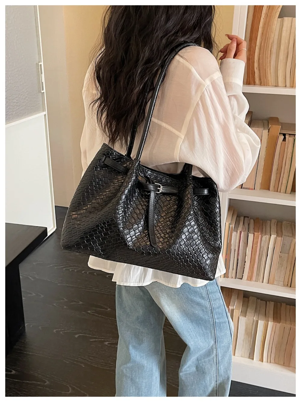 Schultertasche aus PU-Leder, elegante Retro-Handtasche mit großem Fassungsvermögen, erhältlich in 4 Farben, Einkaufstasche für den Arbeitsweg, Schule/Reisen/Arbeit – Detail 18