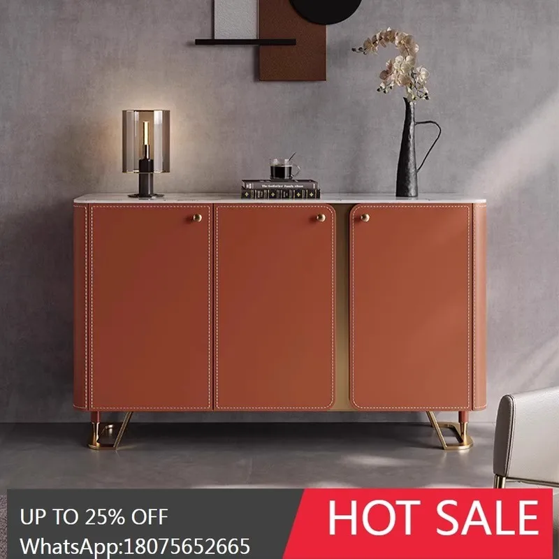 

MJY light luxury meal side rock slab, mystery cabinet, guest restaurant, high cabinet integrated against the wall