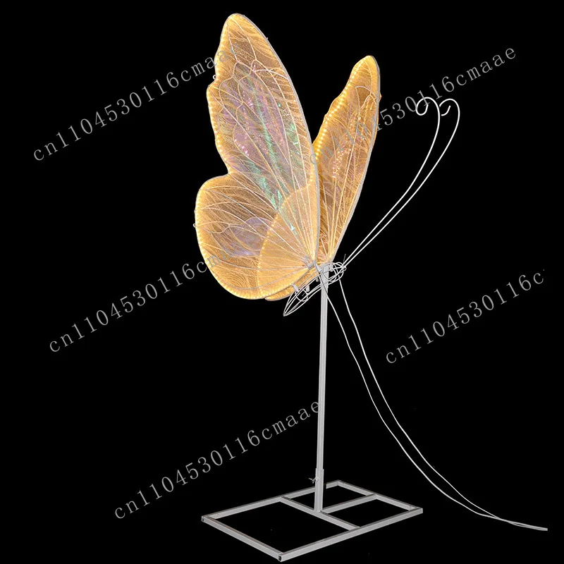 Waterproof Battery Operation Metal Glowing Butterfly Road Guide Wedding Stage Venue