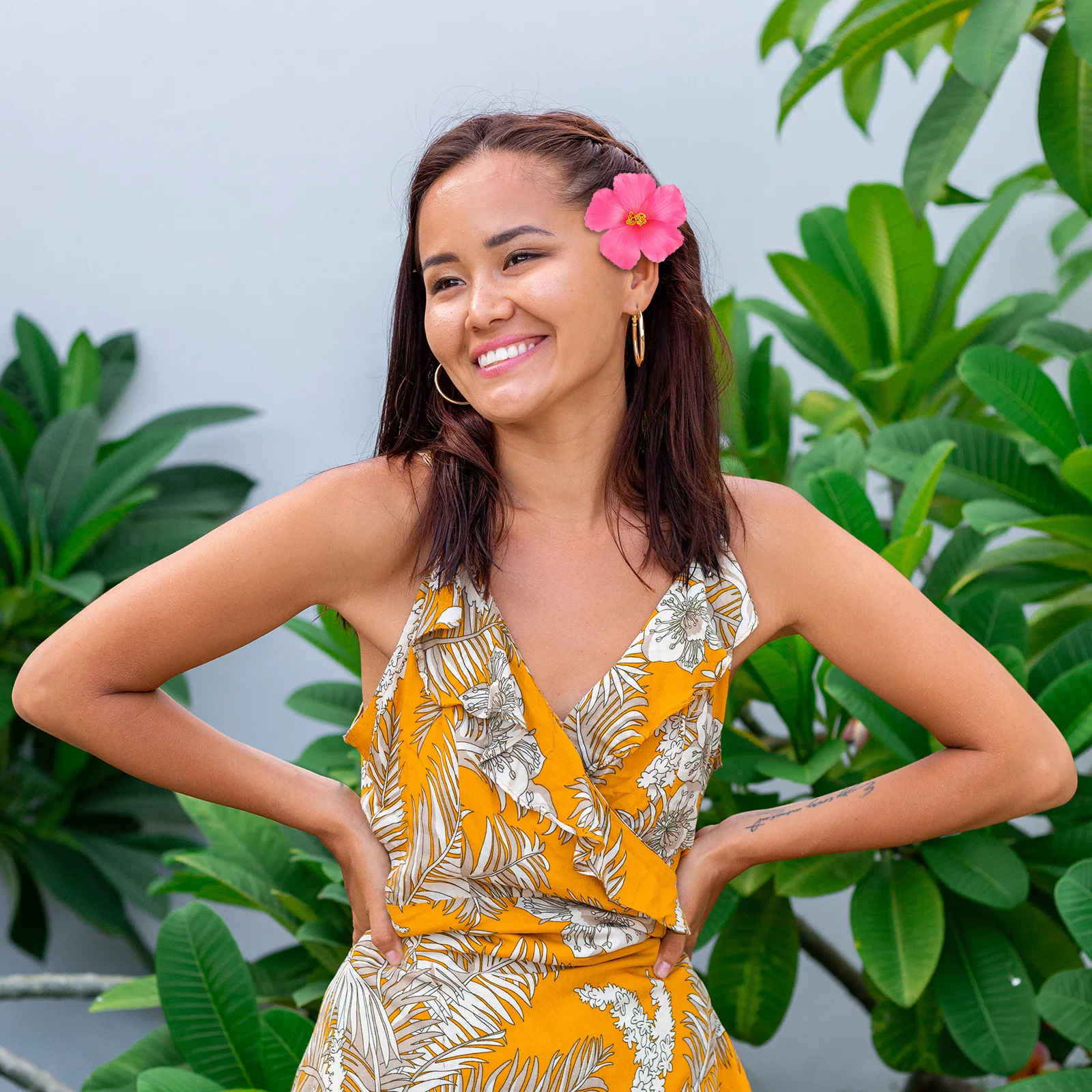 

10pcs Artificial Flower Decor Pink Hibiscus Blossom Faux Flowers For Home Party Centerpieces Hawaiian Summer Decorations