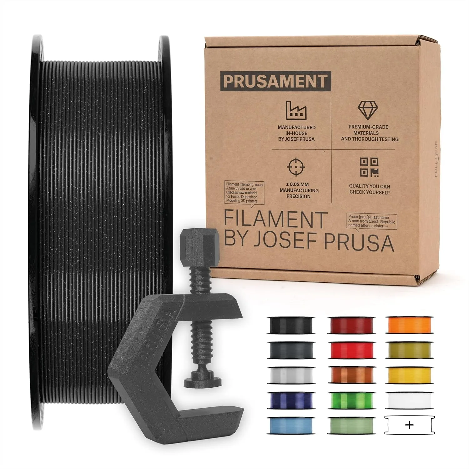 

PETG Filament 1.75mm 1kg Spool, Galaxy Black, Precision +/-0.02mm for 3D Printers