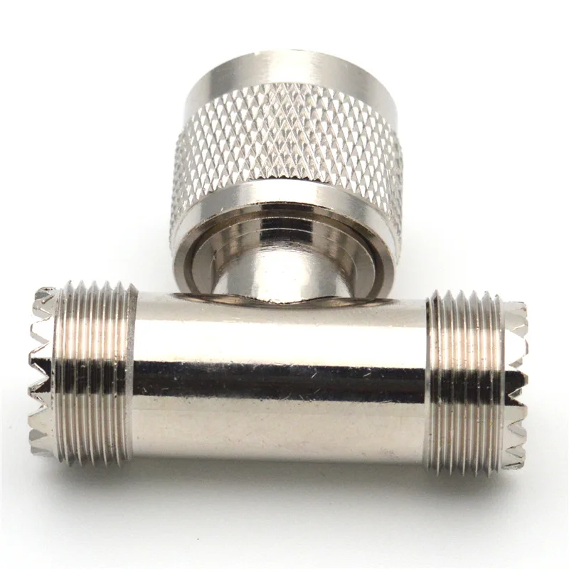 1 Stück Kupfer-Messing UHF-Stecker auf 2 Dual-UHF-Buchsen-Adapter PL259 auf SO239 Splitter 3-Wege-T-Typ RF-Stecker für Amateurfunkgeräte – Detail 6