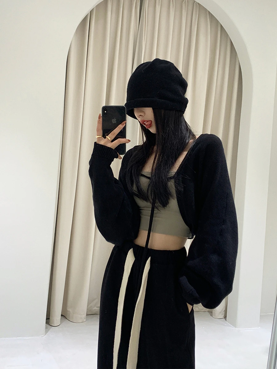 

Ice Silk ort Open Cardigan Women's Summer Spring Loose Belly Baring oulder Strap Spicy Girl Outerwear Korean Sle V-ne...