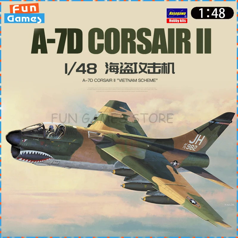 

New 1/72 Hasegawa Assemble Model A-7D CORSAIR II Pirate Attack Aircraft Assemble Figure 07539 Uncolored Collect Custom Toy Gift