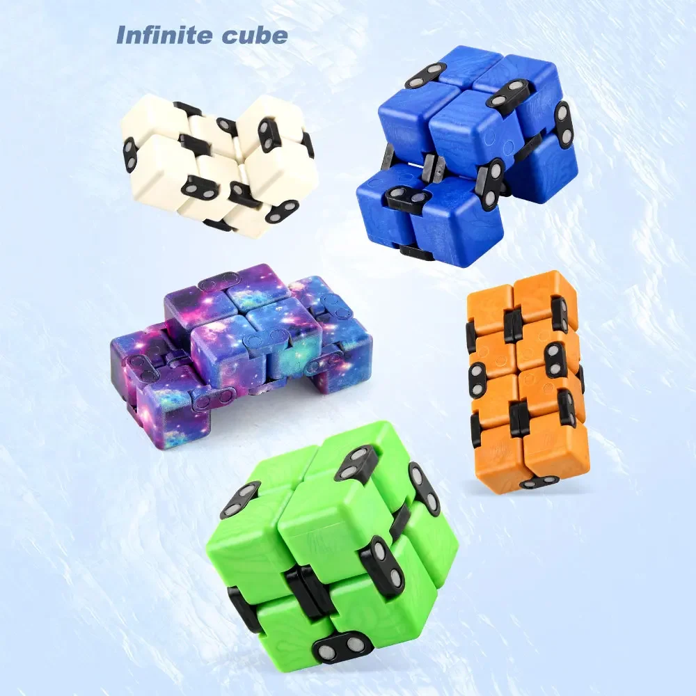 

Anti-stress Infinity Magic Cube Folding Sensory Cube Mini Light Fidget Spinner Cube Decompression Office Desk Stress Relief Toy