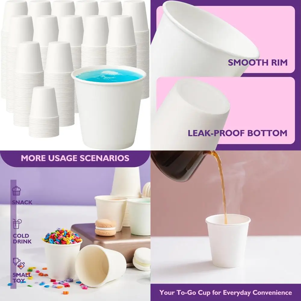 

Disposable 3 oz Paper Cups for Mini Beverages, Ideal for Bathroom Rinsing, Espresso Sampling, and Small Coffee Drinks
