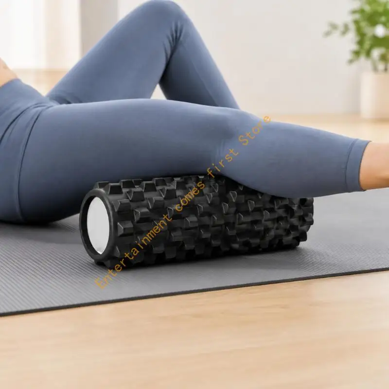 Cylindrical Massage Tool with Textured Contact for Body Rolling in Workout Routines After Running, Cycling, or Exercise 55KD