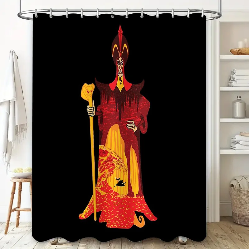 Gothic Horror Shower Curtain Dark Fantasy Halloween Decor Spooky Vampire Bat Skull Home Bathroom Art Print Textile