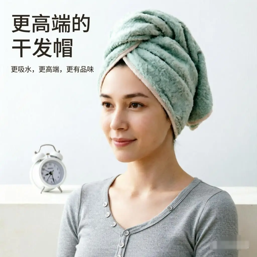 Microfiber Hair Drying Towel Wrap Absorbent Quick Dry Turban Cap For Women Wet Curly Long Bathroom Spa Use Soft Lightweight 3