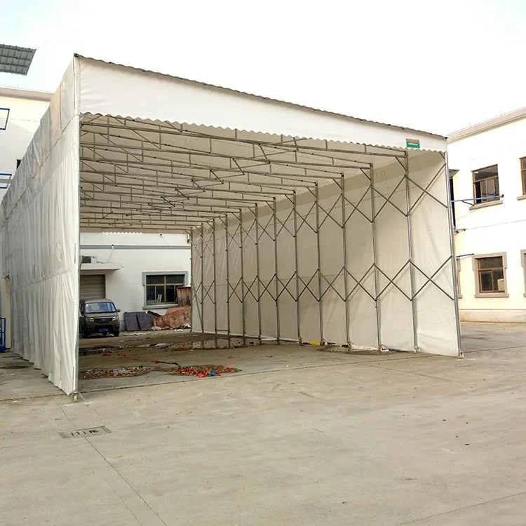 outdoor large push-pull awning canopy large stall Push-pull shed folding telescopic shed warehouse movable shed