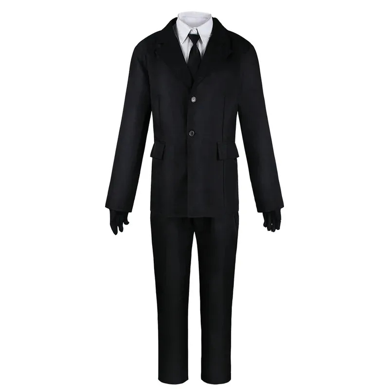 Sisi 2233anime bungo cães vadios osamu dazai cosplay porto máfia conjunto completo preto trench coat peruca camisa gravata festa de natal anime cl