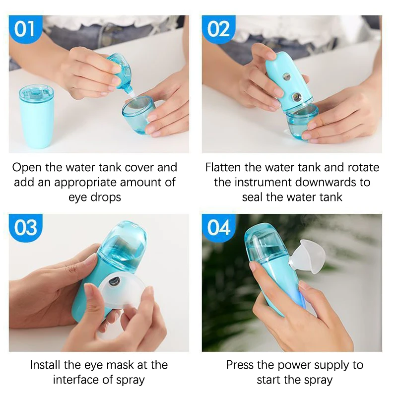 Nano Spray Eye Massage Instrument Facial Sprayer Humidifier USB Nebulizer Face Steamer Moisturizing Beauty Health Skin Care Tool