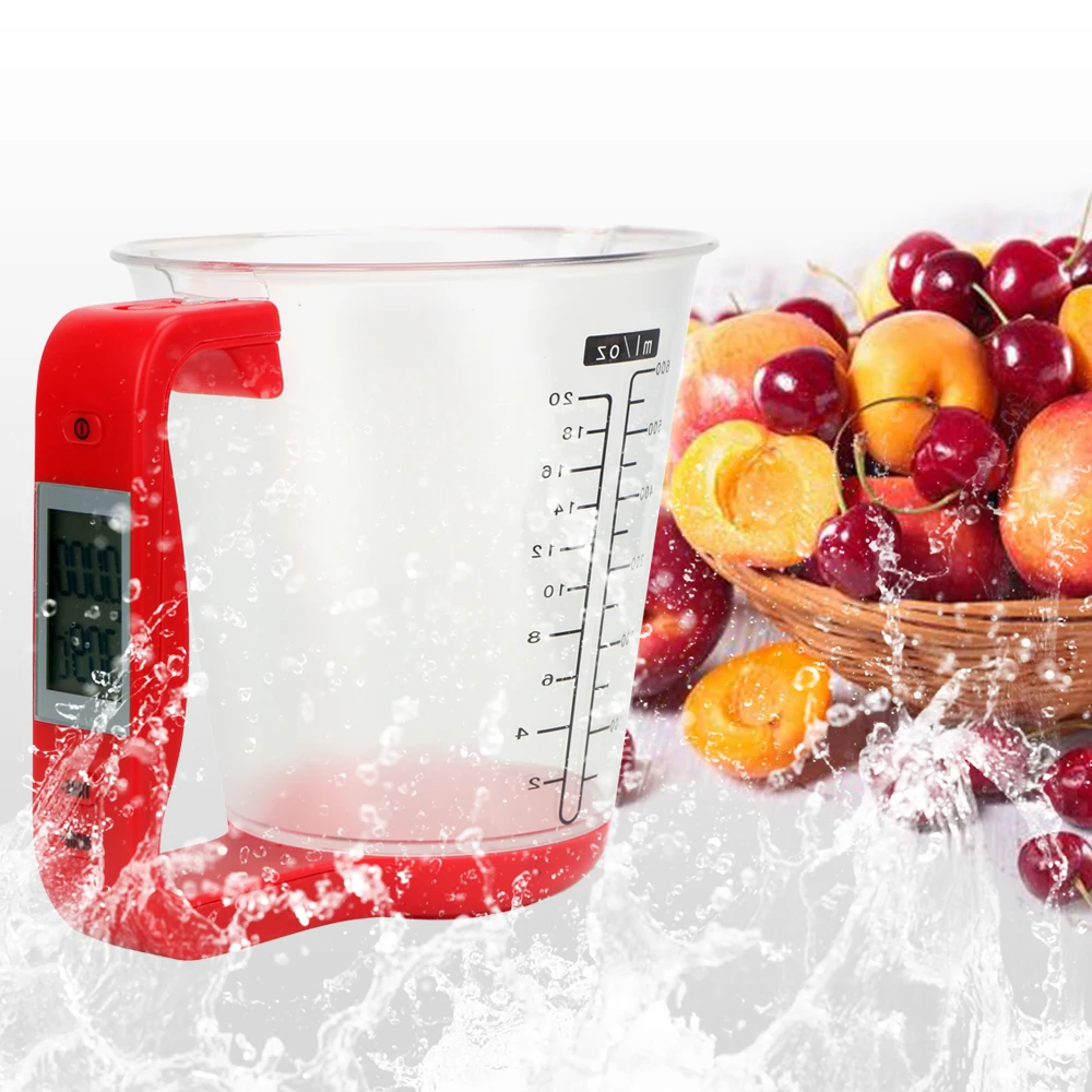 

Kitchen Scales Electronic Tool Temperature Measurement Cups with LCD Display Plastic Hostweigh Measuring Cup Digital Beaker