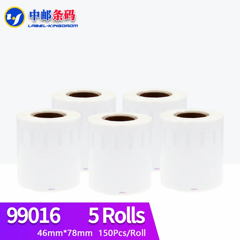 5Rolls Dymo Compatible 99016 Label 46mm*78mm 150Pcs/Roll for LQ 450Turbo Thermal Printer