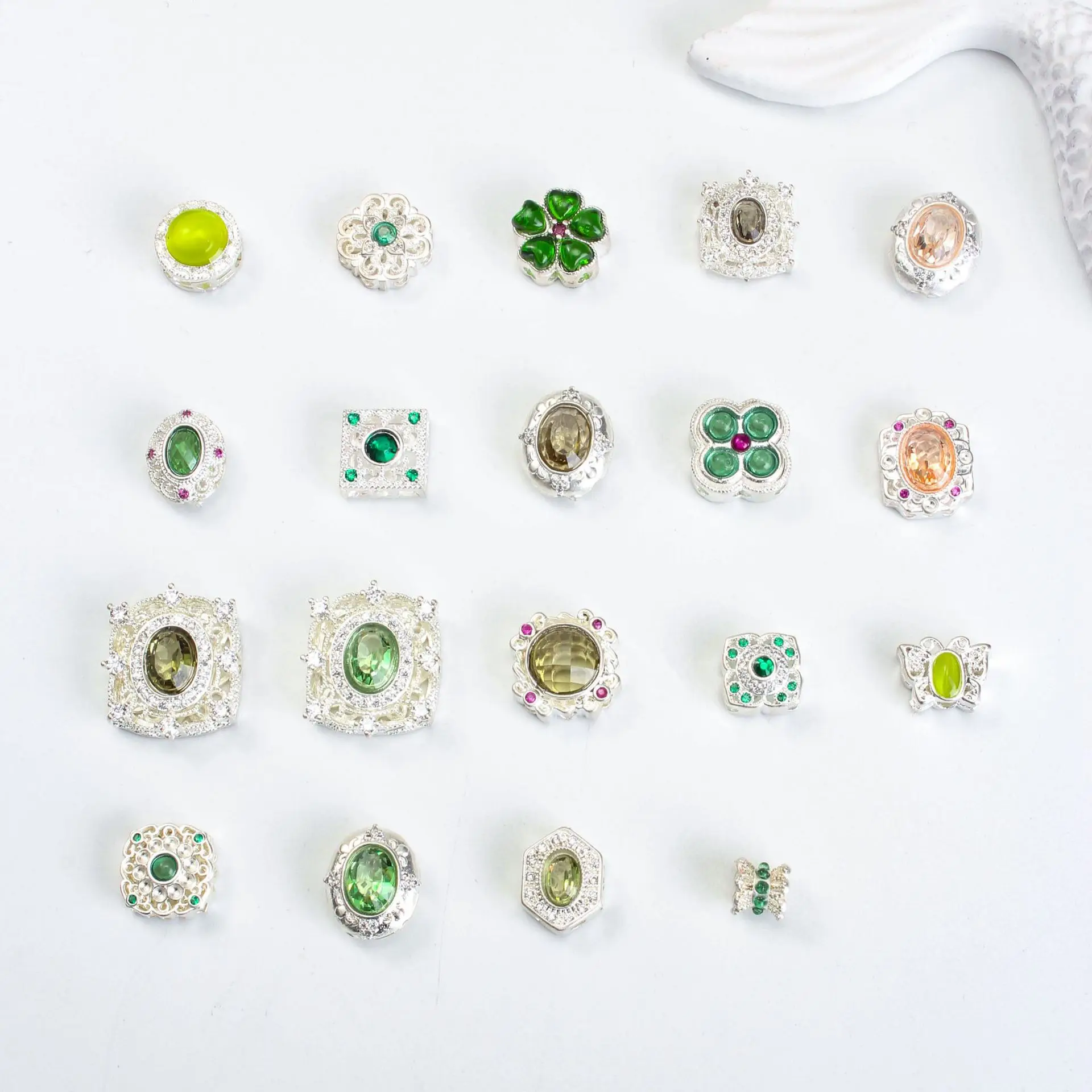 10pcs Copper Plated Silver Inlaid Colored Zircon Spacer Bead Accessories DIY Bracelet Necklace Jewelry Making Beads Wholesale