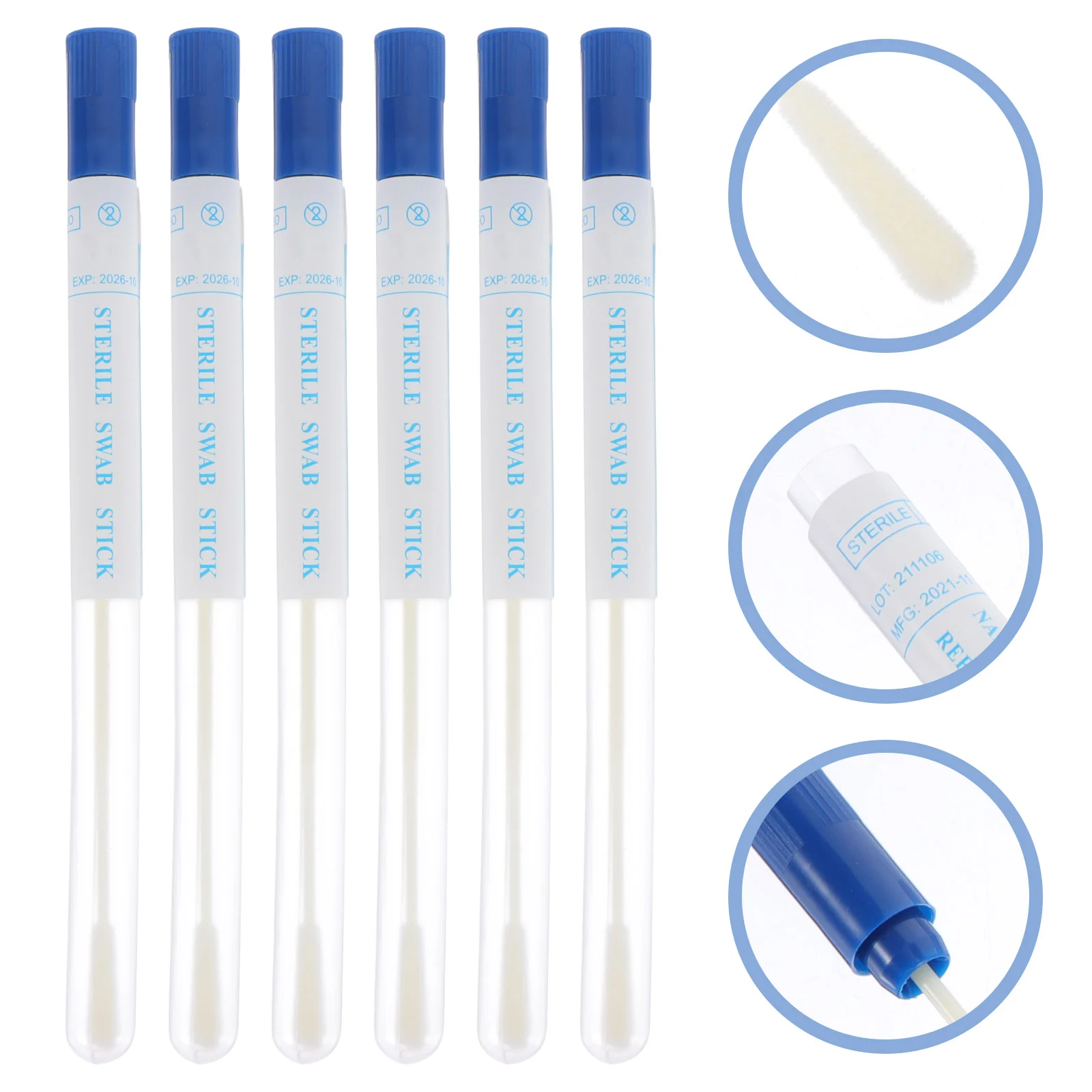 50 Sets Sampling Swab Multi-function Throat Swabs Supply Pharynx Convenient Portable Disposable Accessory