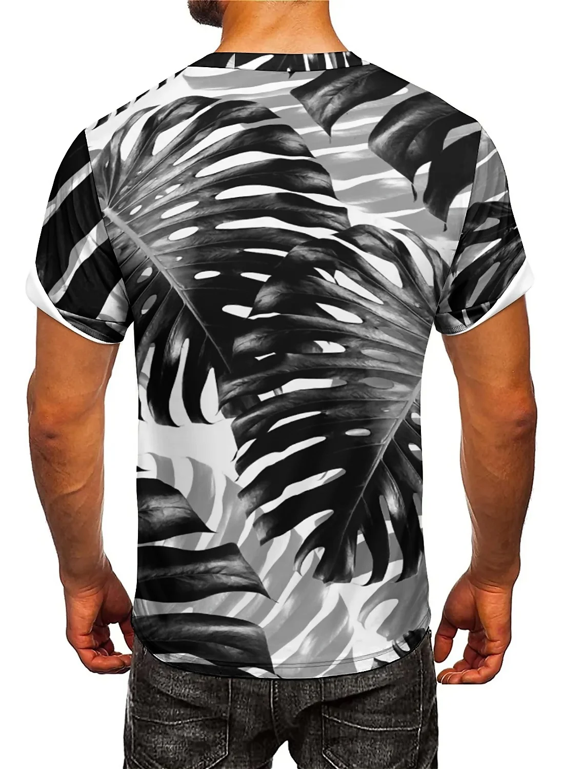 Men's 3D Printed Short-sleeved T-shirts with High-definition Graphics, Lightweight and Breathable Polyester Fabric